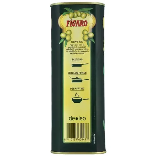 Figaro Olive Oil- Pure Olive Oil- Ideal for Indian Dishes- Imported from Spain, 1 L Tin-3.webp